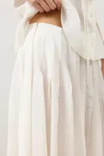 Jupe drapée blanc cassé Antioch pour femme