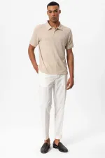 Antioch Bej Slim Fit Polo Yaka Erkek T-Shirt