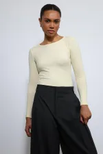 T-shirt basique jaune à manches longues Antioch