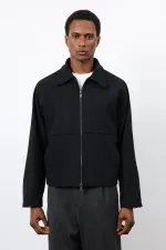 Antioch Siyah Regular Fit Dokulu Erkek Mont