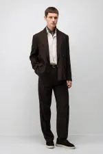 Antioch Dark Brown Relax Fit Linen Blend Men's Blazer Jacket
