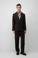 Costume rayé coupe décontractée Antioch Coffee pour homme