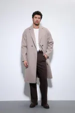 Manteau oversize pour homme Antioch Stone avec ceinture