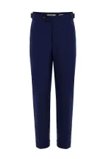 Antioch Navy Blue 100% Linen Italian Cut Men's Trousers