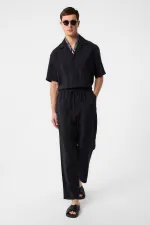 Antioch Black Apache Collar Modal Fabric Men's Shirt