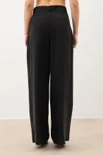 Antioch Black Pleated Palazzo Women's Trousers