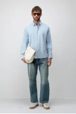 Antioch Bebe Blue Modal Blend Textured Boys' Shirt