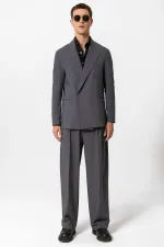 Antioch Anthracite Single Button Double-Breasted Men's Blazer Jacket