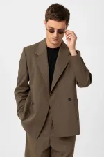 Veste blazer technique pour homme Antioch Khaki, coupe décontractée, croisée