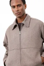 Antioch Koyu Vizon Regular Fit Dokulu Erkek Mont