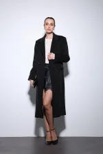 Antioch Black Wool Blend Double-Breasted Women's Coat