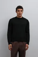 Pull Antioch noir à texture douce pour homme