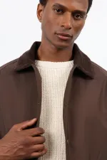 Antioch Kahve Kontrast Yaka Erkek Mont