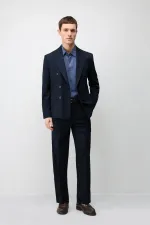 Veste blazer homme Antioch bleu marine à double boutonnage et coupe décontractée
