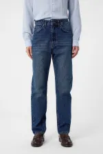 Jean Antioch Navy taille haute coupe classique pour homme