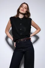 Antioch Siyah Dokulu Kadın Triko Yelek