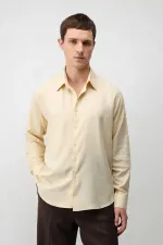 Antioch Sarı Teknik Regular Fit Erkek Gömlek