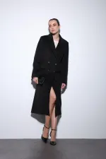 Antioch Black Wool Blend Double-Breasted Women's Coat