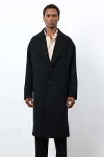 Antioch Black Wool Blend Oversize Men's Coat