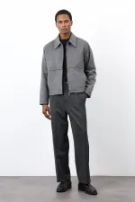 Antioch Antrasit Regular Fit Dokulu Erkek Mont