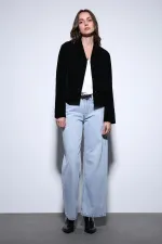 Antioch Siyah Püskül Detaylı Süet Kadın Ceket