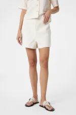 Antioch Ekru Gömlek Şort Kadın Takım