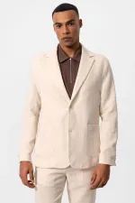 Antioch Ekru Astarsız Torba Cepli Erkek Blazer Ceket Antioch Ekru Astarsız Torba Cepli Erkek Blazer Ceket