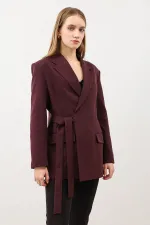 Blazer Antioch bordeaux ceinturé pour femme