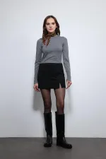 Antioch Gri Basic Kadın Triko Kazak