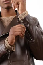 Veste de motard Antioch Coffee 100% cuir