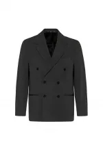 Veste blazer homme Antioch Anthracite coupe décontractée à double boutonnage