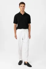 Antioch Black Polo Collar Textured Men's Knit T-Shirt