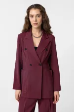 Antioch Bordo Kruvaze Kadın Blazer Ceket
