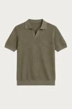 Antioch Haki Dokulu Polo Yaka Erkek T-Shirt