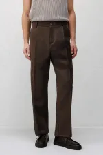 Antioch Coffee Pleated Relaxed Fit Men's Trousers