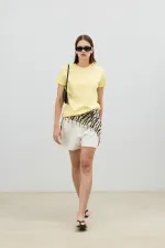 Antioch Sarı Basic Kadın T-Shirt