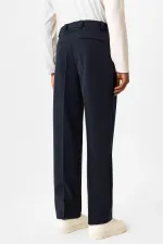 Antioch Lacivert Yüksek Bel Pileli Relaxed Fit Baggy Erkek Pantolon