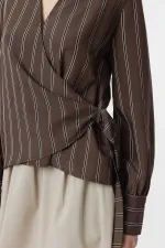 Antioch Coffee Draped Kimono Women's Shirt