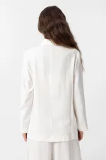 Antioch Ekru Kruvaze Kadın Blazer Ceket