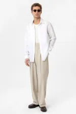 Chemise homme Antioch blanche coupe décontractée en tissu modal