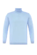 Pull en maille pour garçon Antioch Bebe bleu à col roulé