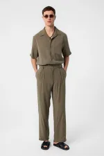 Antioch Haki Modal Kumaş Erkek Gömlek