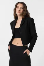 Antioch Black Crop Women's Blazer Jacket