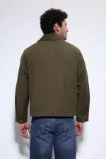 Antioch Haki Kontrast Yaka Erkek Ceket