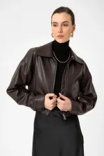 Veste en similicuir Antioch Coffee Crop pour femme