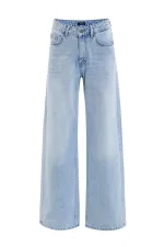 Jean Antioch bleu clair taille haute pour femme