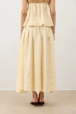 Antioch Sarı Dökümlü Kadın Etek