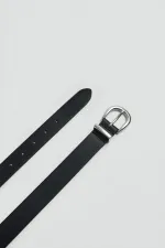 Antioch Black Faux Leather Thin Women's Belt