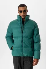 Veste Antioch Green à col montant rembourrée en caoutchouc