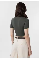 Antioch Haki Crop Kadın T-Shirt